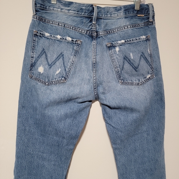 Mother Superior High Waisted Hoover Wash Distressed Straight Leg Jeans Size 32 - Picture 11 of 15